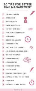 20 tips for better time management skills