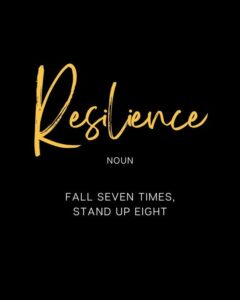 Resilience fall seven times stand up eight Too Soon To Quit